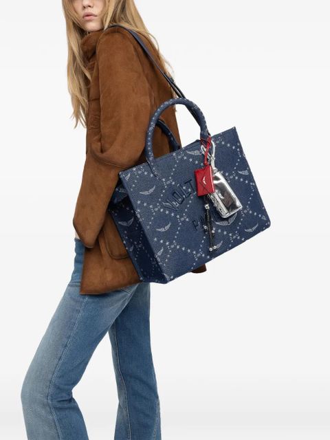 Zadig&Voltaire Angel monogram denim tote bag - Blue