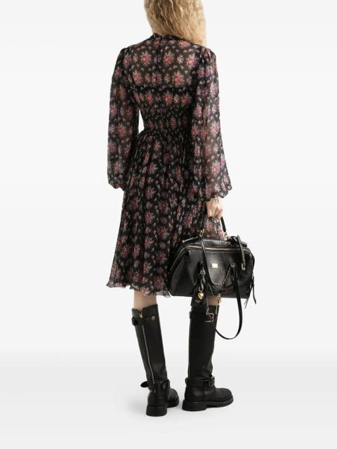 Dolce & Gabbana long-sleeves floral midi dress - Black - zdjęcie produktu nr 2