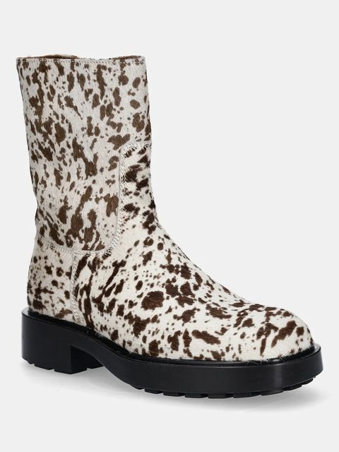 Copenhagen botki skórzane damskie kolor brązowy na platformie CPH443 hairy leather - zdjęcie produktu nr 1