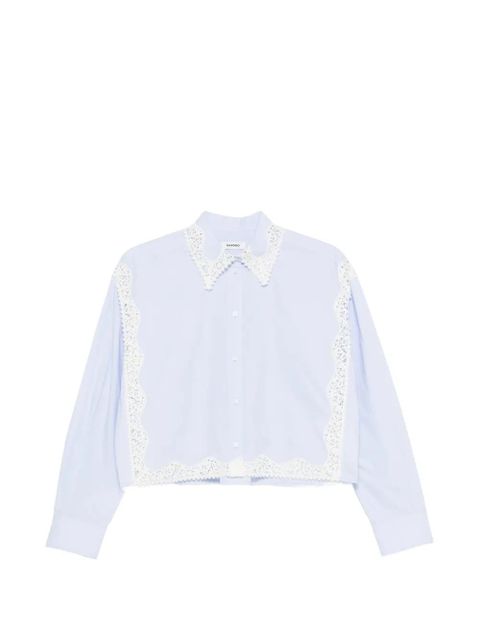 SANDRO lace-trim shirt - Blue - zdjęcie produktu nr 1