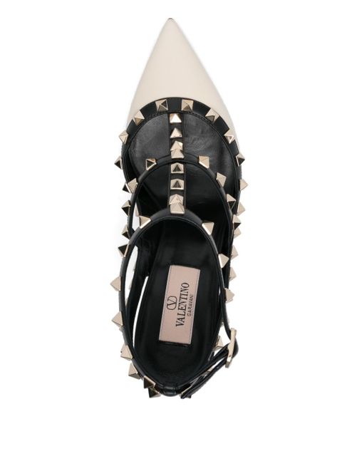 Valentino Garavani 100mm Rockstud-embellished pumps - Neutrals