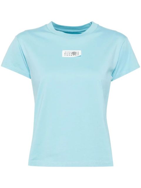 MM6 Maison Margiela logo patch T-shirt - Blue - zdjęcie produktu nr 1
