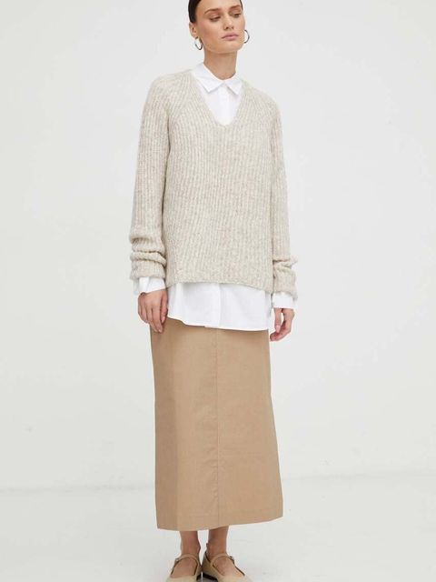 By Malene Birger koszula bawełniana damska kolor biały relaxed z kołnierzykiem klasycznym