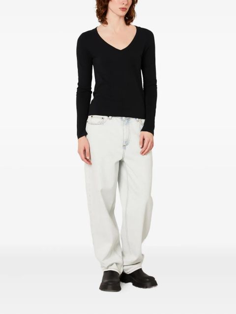 American Vintage Gamipy long-sleeve V-neck T-shirt - Black - zdjęcie produktu nr 2