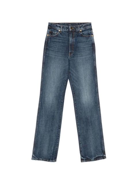 KHAITE Danielle high-rise straight-leg cotton jeans - Blue - zdjęcie produktu nr 1