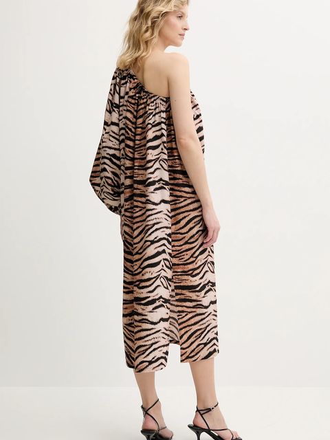 The Sleeper sukienka bawełniana kolor brązowy midi oversize GADR06A003N