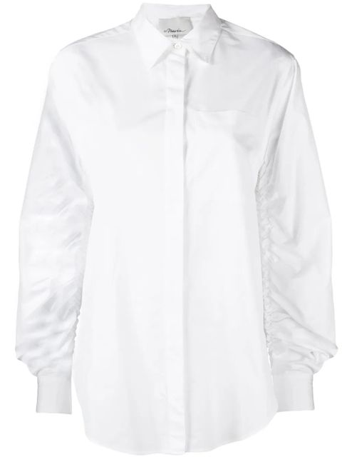 3.1 Phillip Lim ruched long-sleeve shirt - White - zdjęcie produktu nr 1