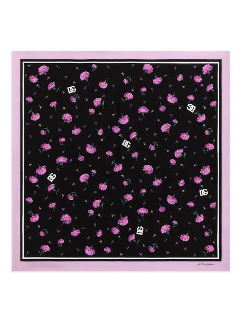 Dolce & Gabbana carnations-print scarf - Black - zdjęcie produktu nr 1