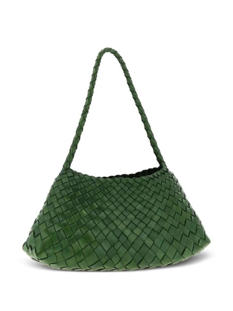 DRAGON DIFFUSION Rosanna woven-leather shoulder bag - Green - zdjęcie produktu nr 2