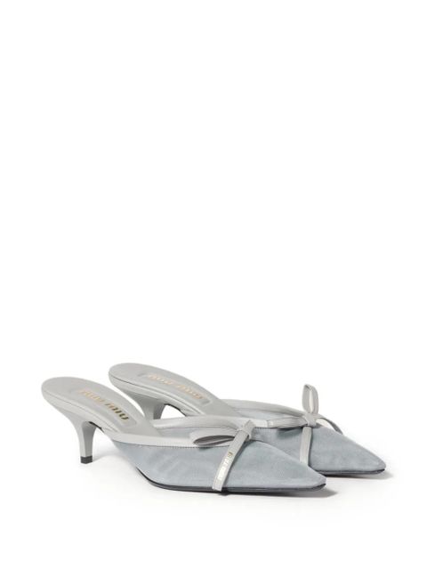 Miu Miu mesh heeled mules - Blue - zdjęcie produktu nr 2