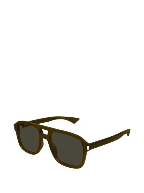 Saint Laurent Eyewear oversized lens sunglasses - Brown - zdjęcie produktu nr 2