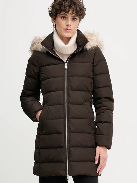 Tommy Hilfiger kurtka puchowa kolor brązowy zimowa WW0WW47540