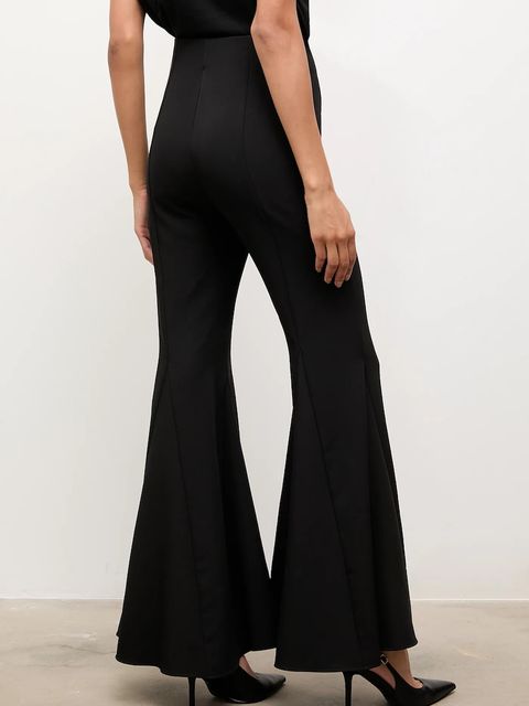 Answear.LAB spodnie damskie kolor czarny dzwony high waist