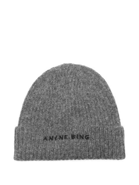 ANINE BING ribbed-knit beanie - Grey - zdjęcie produktu nr 1