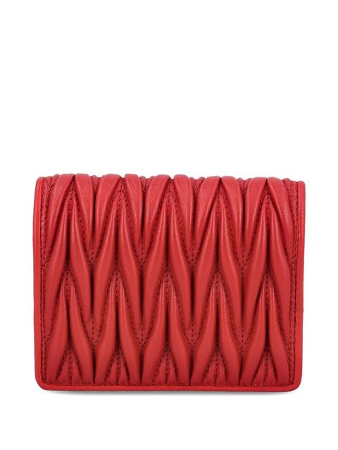 Miu Miu quilted lettering-logo wallet - Red
