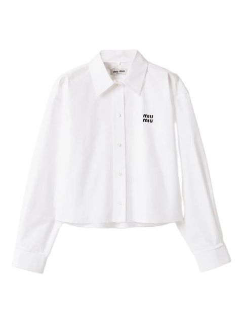 Miu Miu poplin cotton shirt - White - zdjęcie produktu nr 1