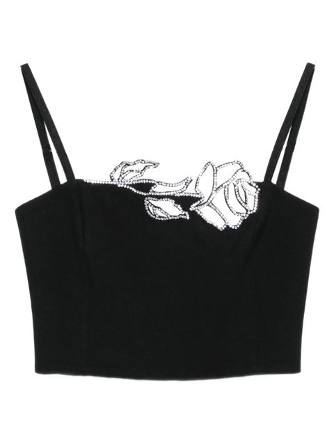 Blumarine rose-embellished top - Black - zdjęcie produktu nr 1