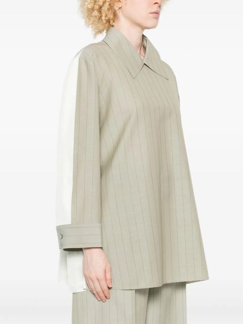 Jil Sander pinstripe panelled shirt - Neutrals