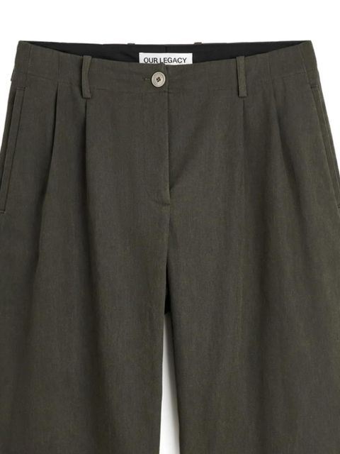OUR LEGACY pleated wide-leg trousers - Green - zdjęcie produktu nr 2
