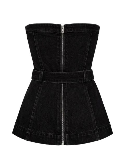 Reformation Collins belted denim top - Black - zdjęcie produktu nr 2