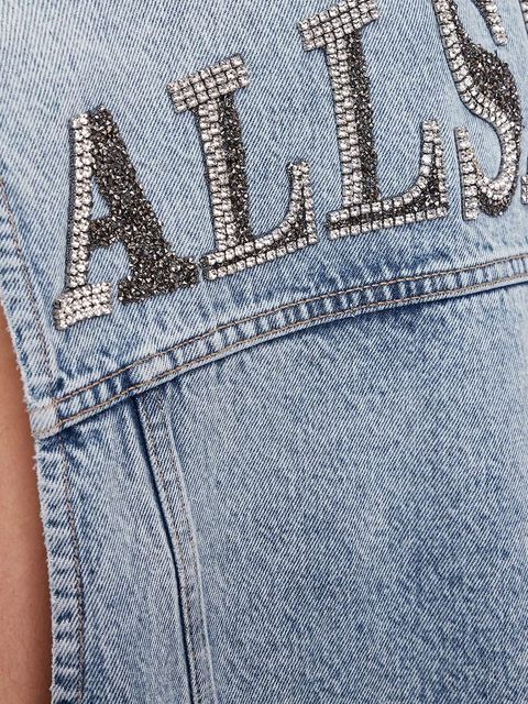 AllSaints bezrękawnik jeansowy LAURA kolor niebieski przejściowa W055OC