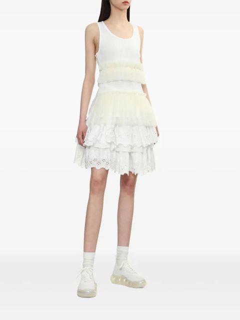 Simone Rocha ruflled detailing tank top - White - zdjęcie produktu nr 2
