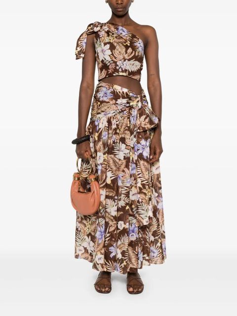 ZIMMERMANN Coco one-shoulder blouse - Brown