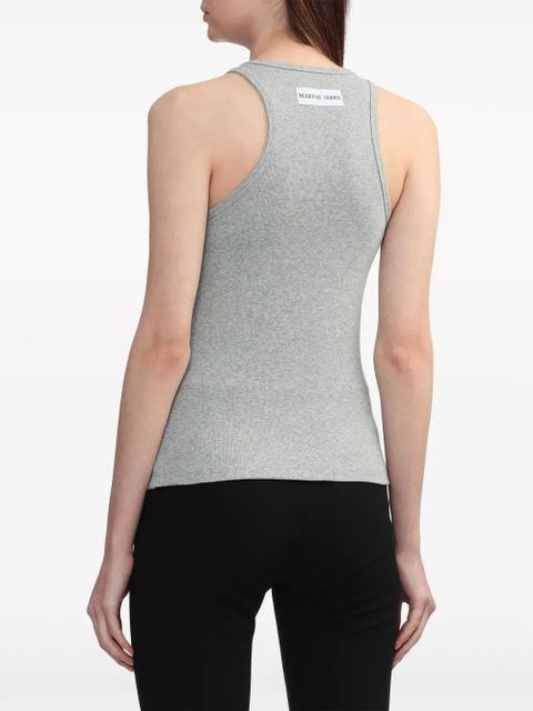 Marine Serre Crescent Moon-embroidered tank top - Grey