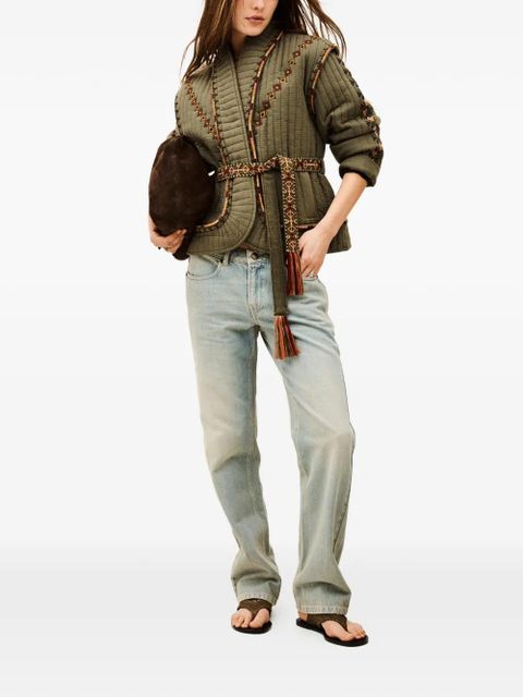 Ba&Sh Cocoon quilted embroidered jacket - Green - zdjęcie produktu nr 2