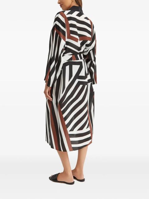 Max Mara Ovatte striped v-neck cover-up - Black