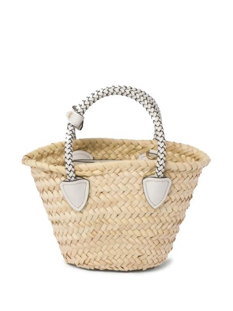 Miu Miu woven raffia basket tote bag - Neutrals - zdjęcie produktu nr 2