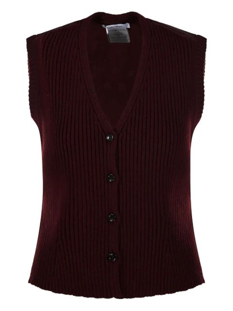 Max Mara ribbed sleeveless cardigan - Black - zdjęcie produktu nr 1