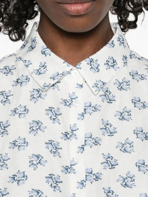 Maje small flowers-print mini dress - White