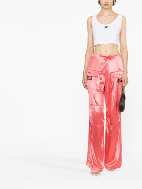 FENDI Satin-finish wide-leg cargo trousers - Pink - zdjęcie produktu nr 2