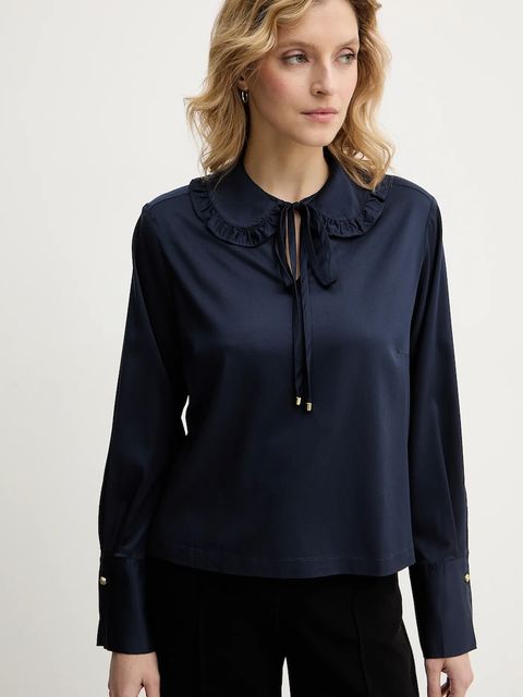 Barbour bluzka Evie damska kolor granatowy gładka LSH1725