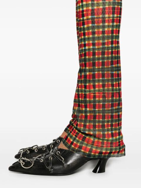 Jean Paul Gaultier tartan face-motif leggings - Red