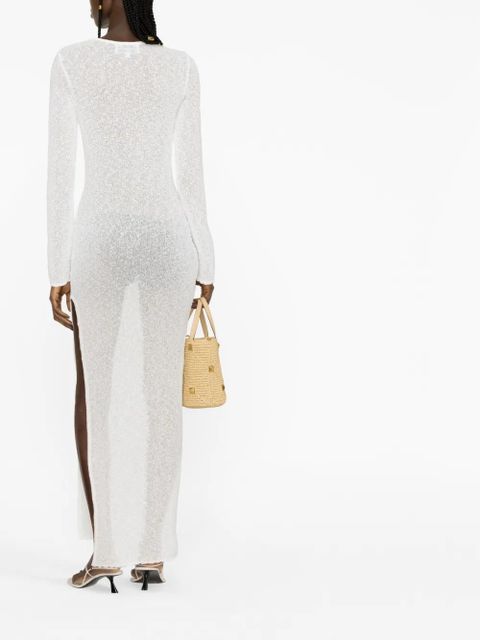 Casablanca cut-out bouclé dress - White