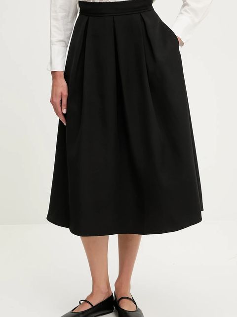 Answear.LAB spódnica kolor czarny midi rozkloszowana - zdjęcie produktu nr 1