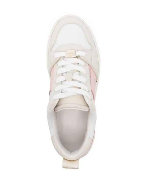 Ferragamo Dennis panelled leather sneakers - Pink