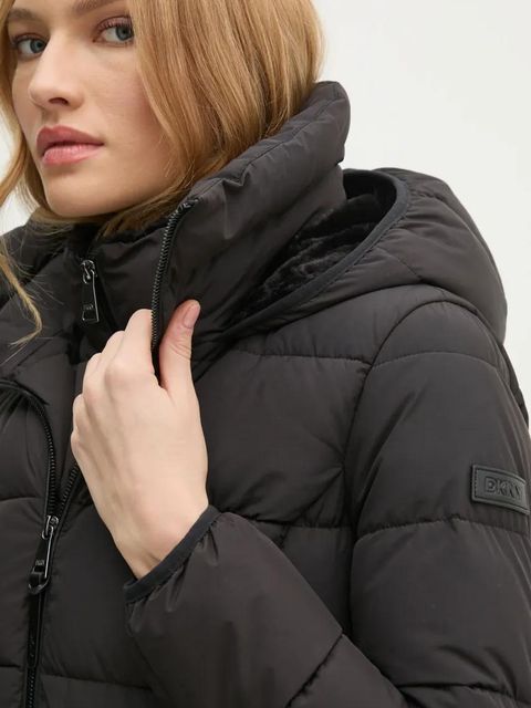 Dkny kurtka damska kolor czarny zimowa DLEMPU97
