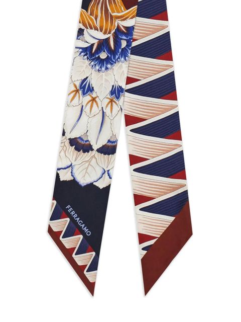 Ferragamo floral-print silk scarf - Blue - zdjęcie produktu nr 1