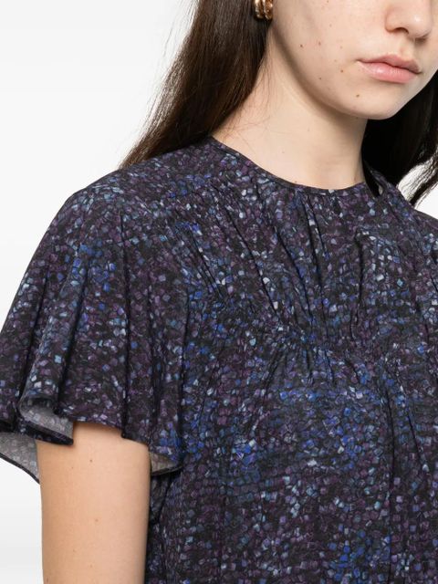 ISABEL MARANT speckled pleated blouse - Blue - zdjęcie produktu nr 2