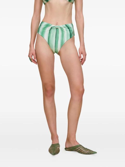 Cult Gaia Oswin painted-stripe bikini bottom - Green - zdjęcie produktu nr 2