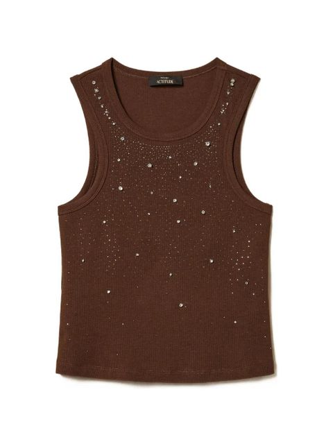 TWINSET embroidered top - Brown - zdjęcie produktu nr 1