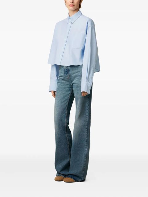 AMI Paris Ami De Coeur cropped oversized shirt - Blue