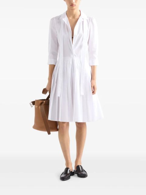 Prada pleated poplin shirt dress - White - zdjęcie produktu nr 2