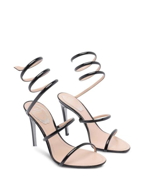 René Caovilla Cleo spiral-wrap patent-leather sandals - Black