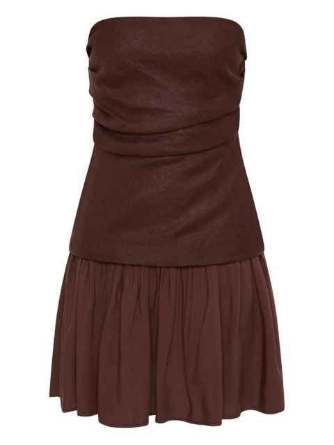 Faithfull the Brand Hedy square-neck mini dress - Brown - zdjęcie produktu nr 1