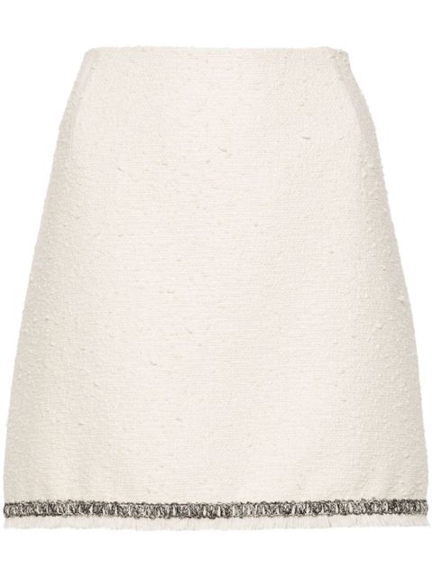 Moncler contrasting-trim tweed miniskirt - White - zdjęcie produktu nr 1