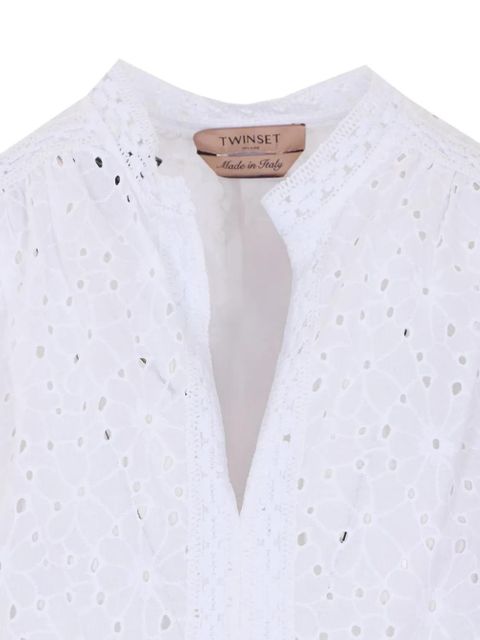 TWINSET V-neck embroidered shirt - White